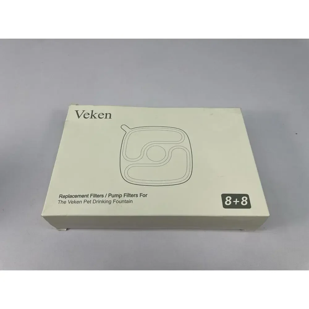 Veken Pet Fountain Replacement Filters & Pump Filters 8+8 Set